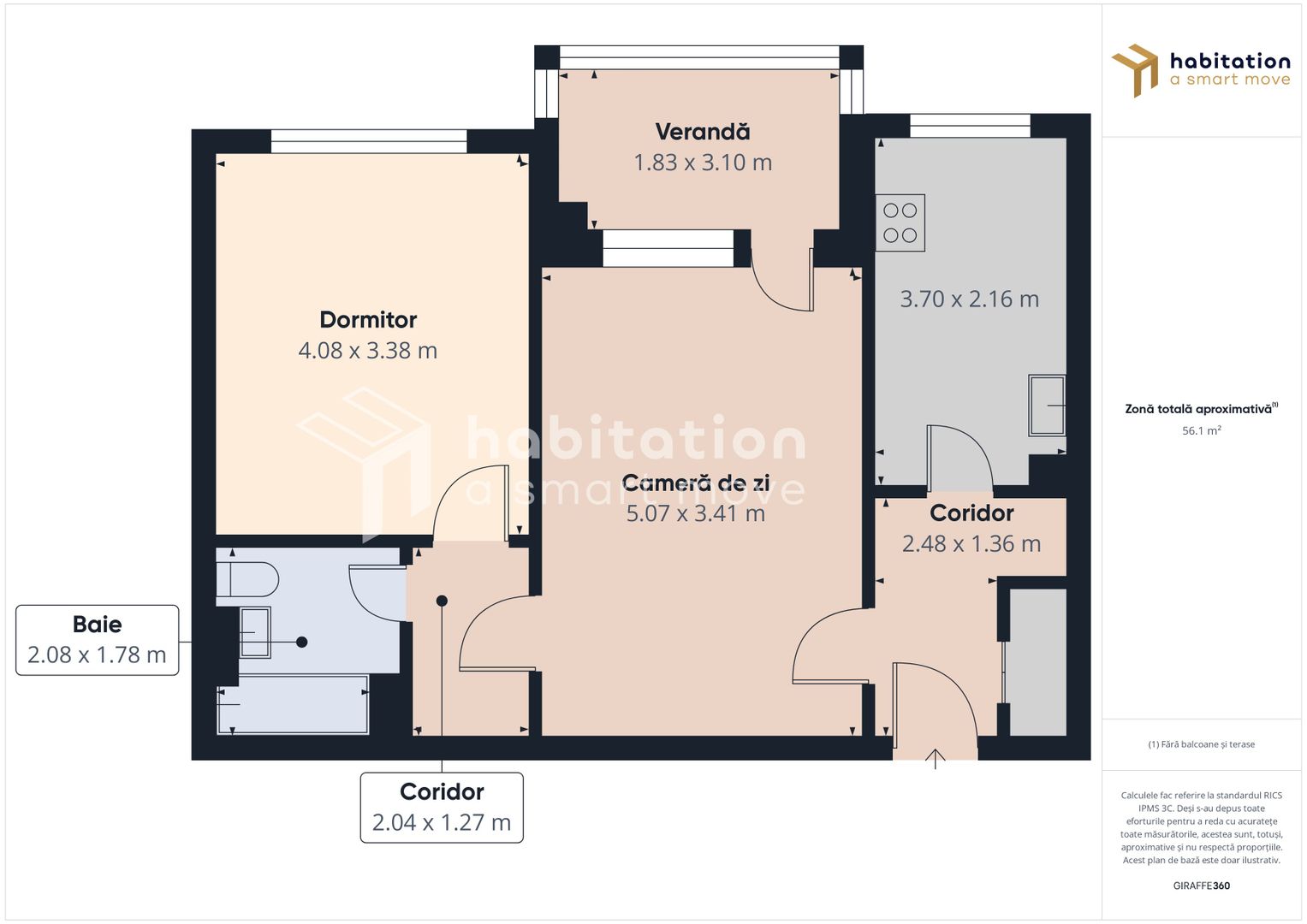2 camere, et 3, bloc cu lift – vedere la bulevard,  Girocului - Kaola - Poză 22