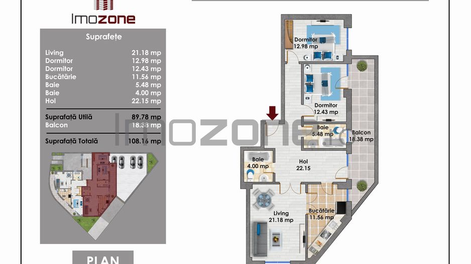 Apartament 3 Camere/ Terasa De 19MP/ Parc Crangasi/ Parter Inalt/ Finisat/ NOU - Poză 2