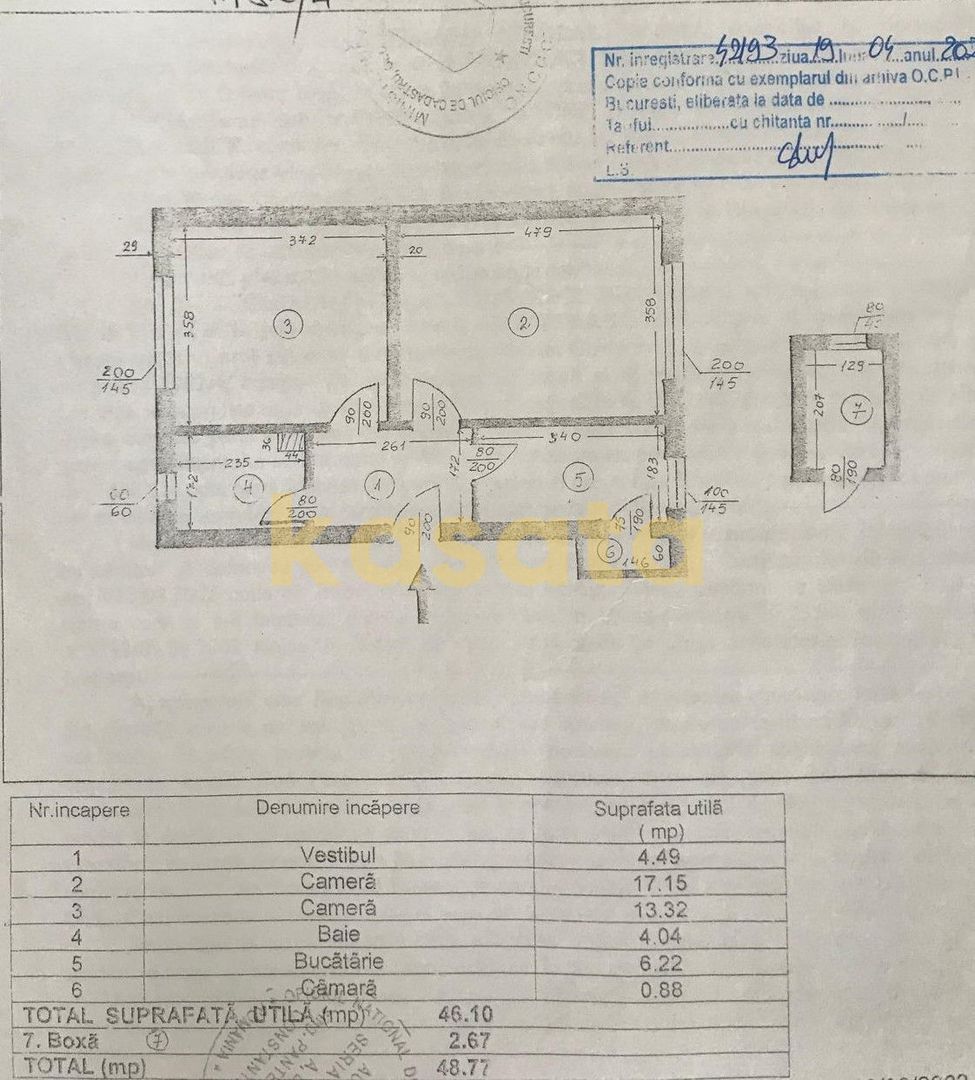 Apartament 2 camere Primăverii, renovat, 46mp - Schiță 16