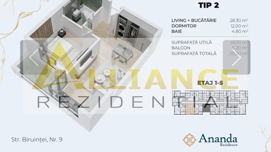 15-20 MINUTE METROU BERCENI - 2 CAMERE -  50.30mp - 93.000€ - Poză 4