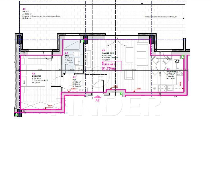 Vanzare 2 camere Marasti,  52 mp plus 39 mp terasa - Poză 2