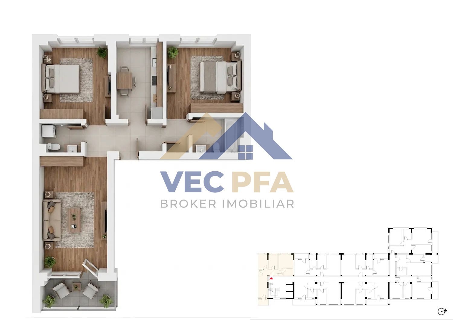 Apartamente 3 Camere și două unități tip Duplex Comision 0% - Poză 2