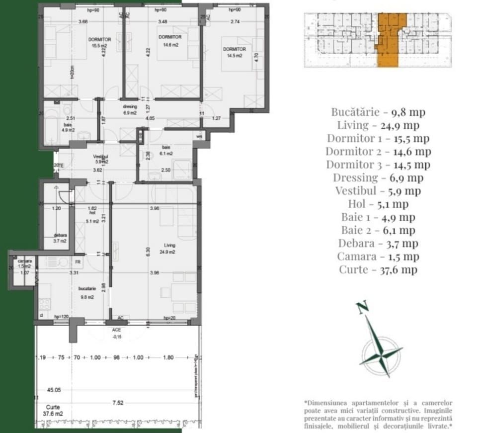 AP. 4CAM. SPATIOS+GRADINA. PROIECT UPPER PREMIUM / COMISION 0%! - Poză 1