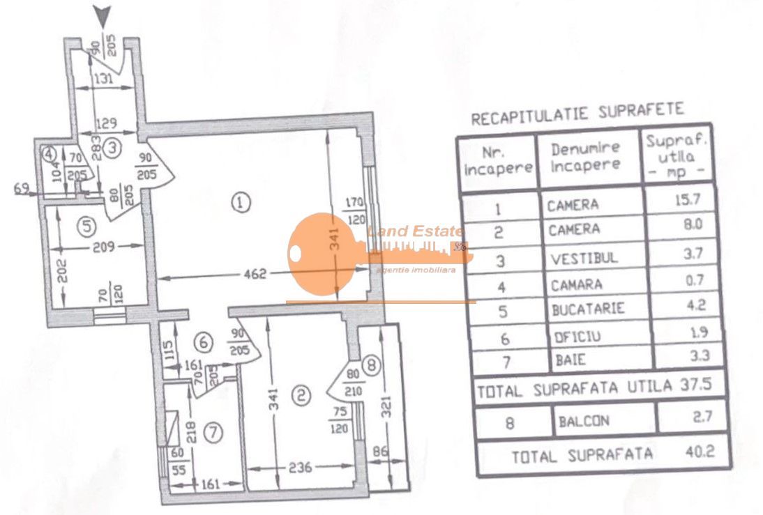 Apartament complet renovat, 2 camere – Tei / Parcul Tei - Schiță 11