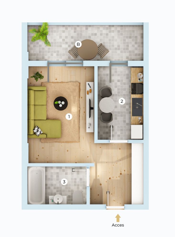 Apartament tip garsoniera o camera, vedere mixta,etaj 1,aproape metrou - Poză 1