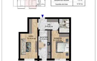 2 camere decomandat   Pallady Metrou Nicolae Teclu - Schiță 17
