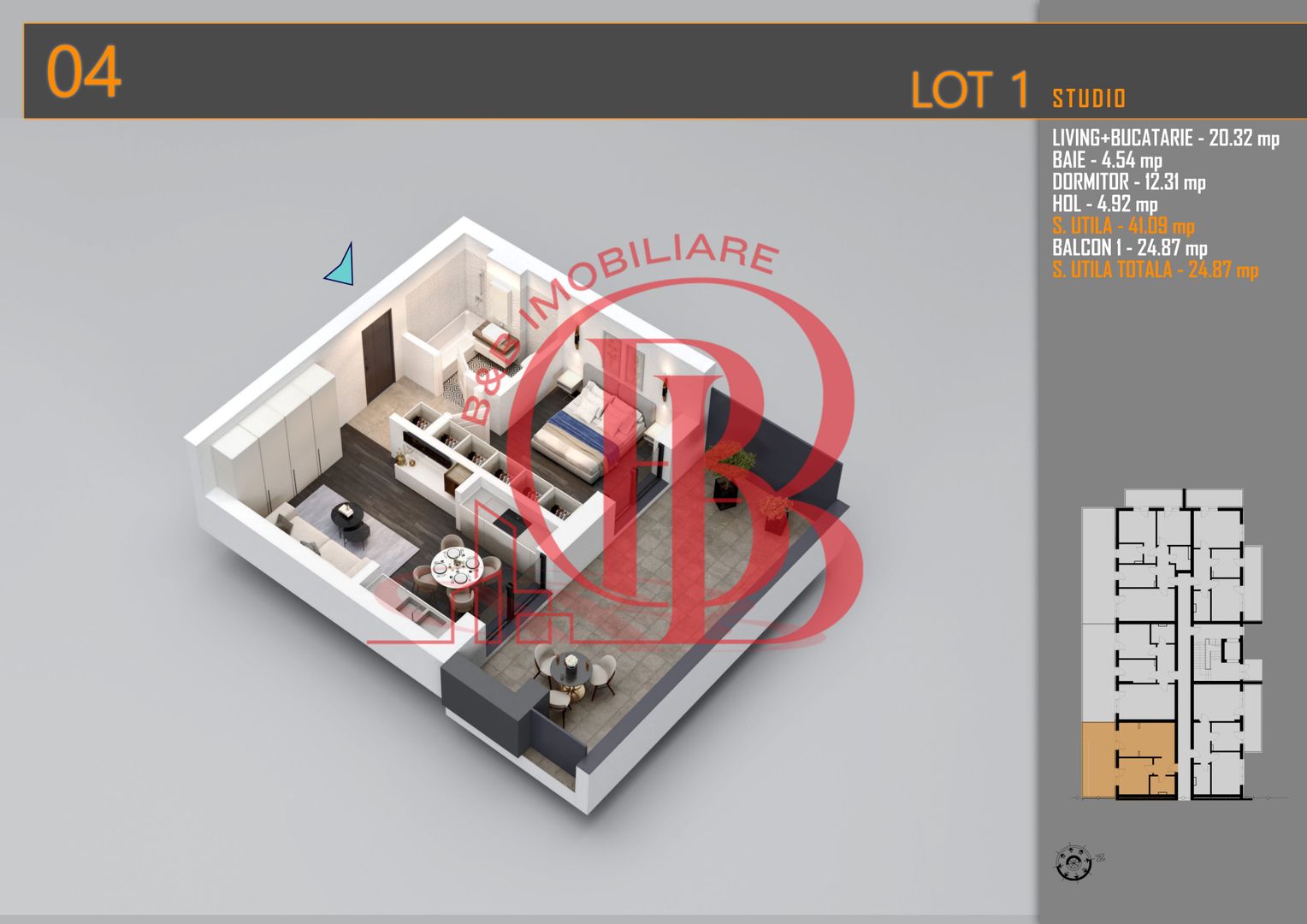 Apartament 2 camere cu Terasa-Theodor Pallady - Schiță 2