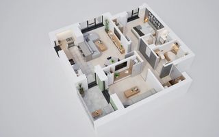 Apartament 3 camere, etaj intermediar, ansamblu nou Calea Surii Mici - Poză 6