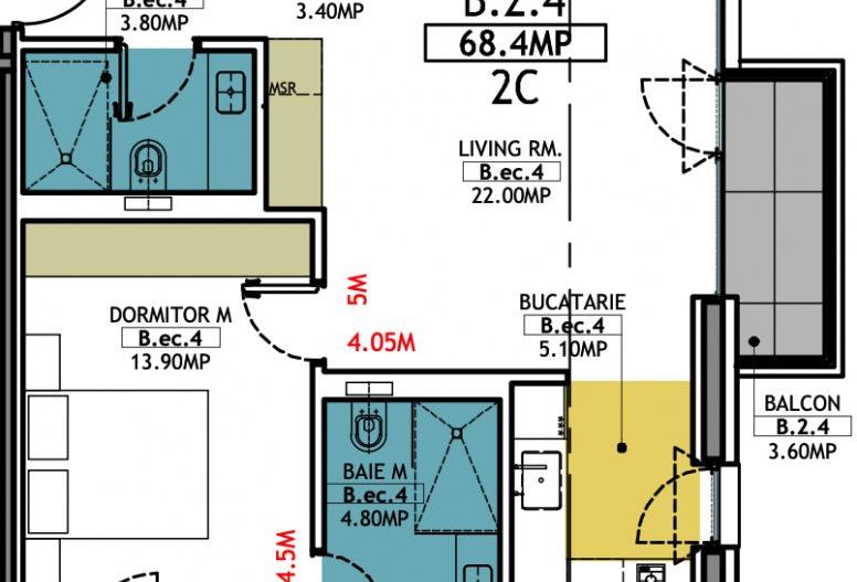 Stațiunea Mamaia - Vânzare apartament cu 2 camere, 2 bai si terasa. - Poză 24