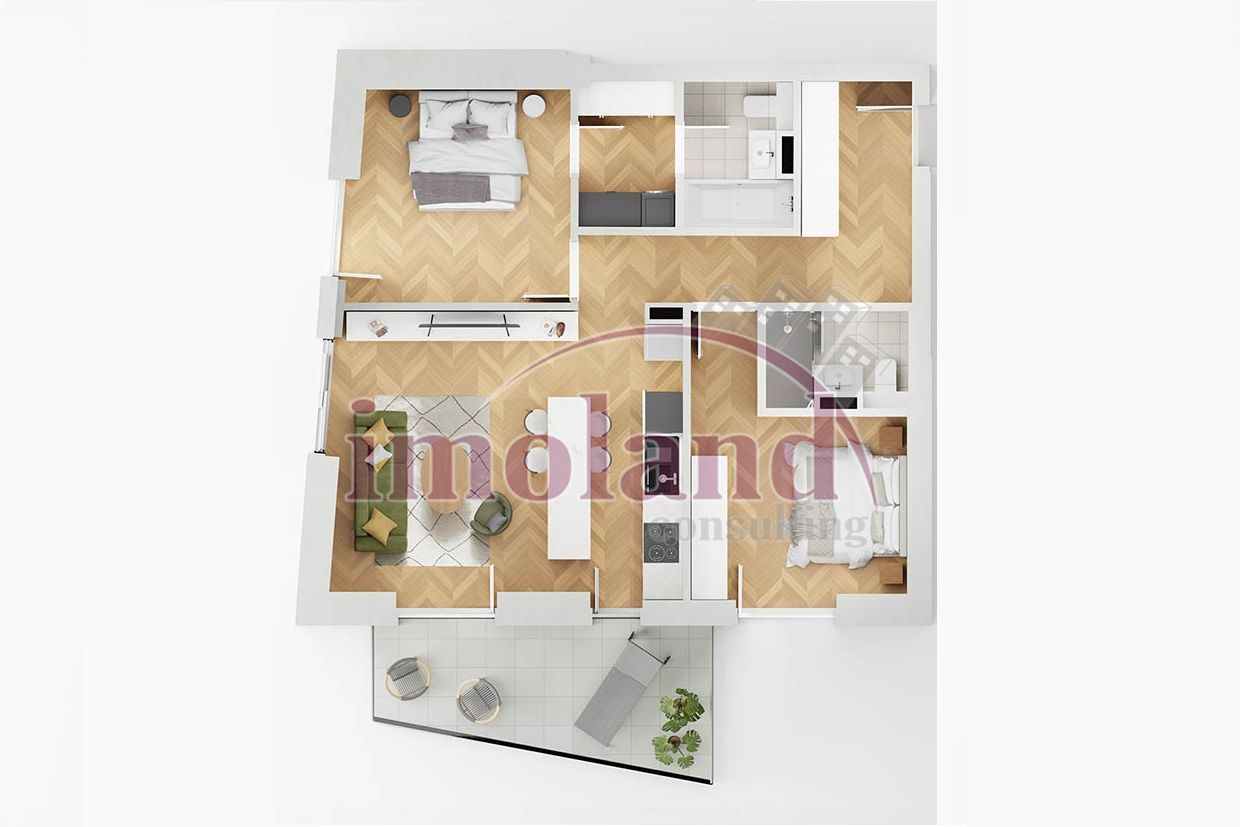 Vanzare - apartament 3 camere - NOU - Sisesti - Schiță 7