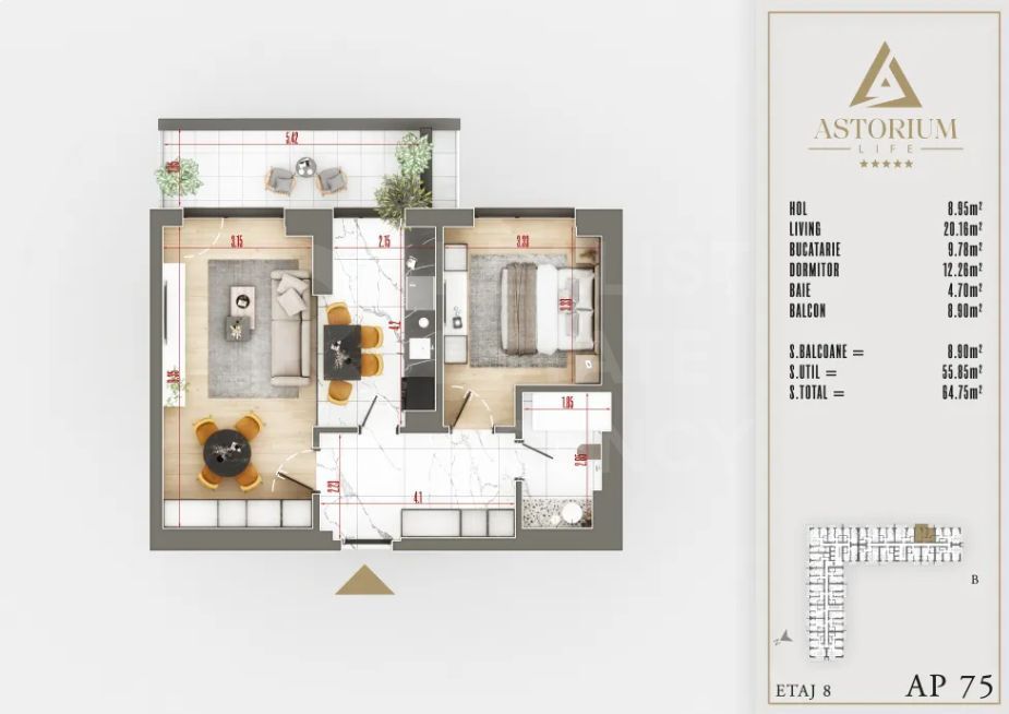 Vânzare, apartament, 2 camere, Astorium Life, București - Poză 3