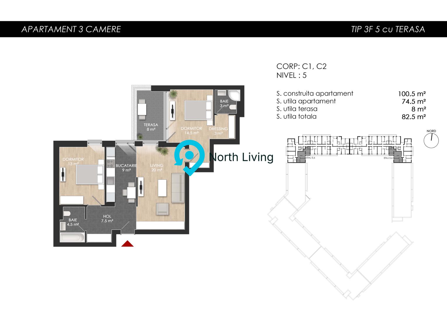 Ansamblu rezidential - Bucurestii Noi | Apartament 3 camere - Poză 15