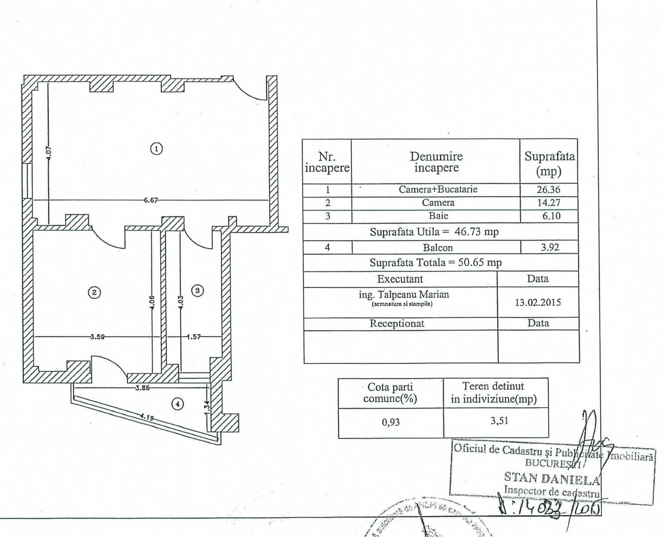APARTAMENT 2 CAMERE | BLOC  2014 | NERVA TRAIAN | - Schiță 7