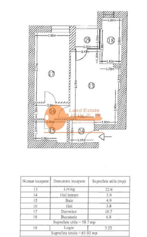 2 camere cu centrala si loc de parcare in bloc din 2020 in zona Barbu Vacarescu - Schiță 15