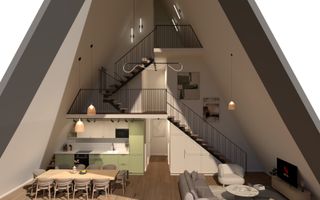 Structură A Frame modernă pentru case premium și Airbnb - 2 CAM - Poză 7