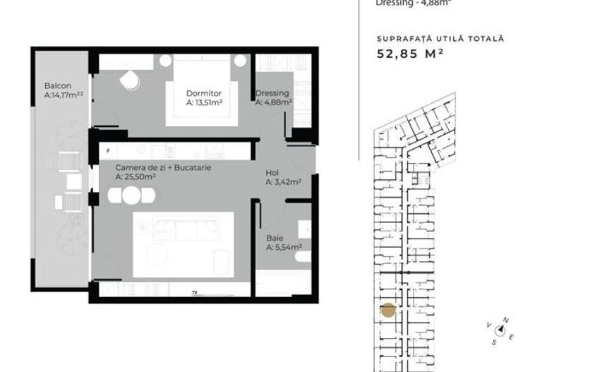 | Apartament cu 2 camere | Etaj intermediar | Cartierul Gheorgheni | - Poză 1