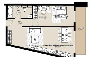 Apartament 2 camere de vânzare 52,90 mp Et.6 Mărăști Fabricii - Poză 1