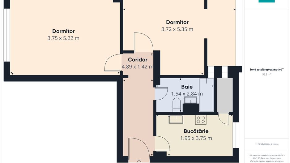 Apartament cu două camere, decomandat Lipova - Poză 9