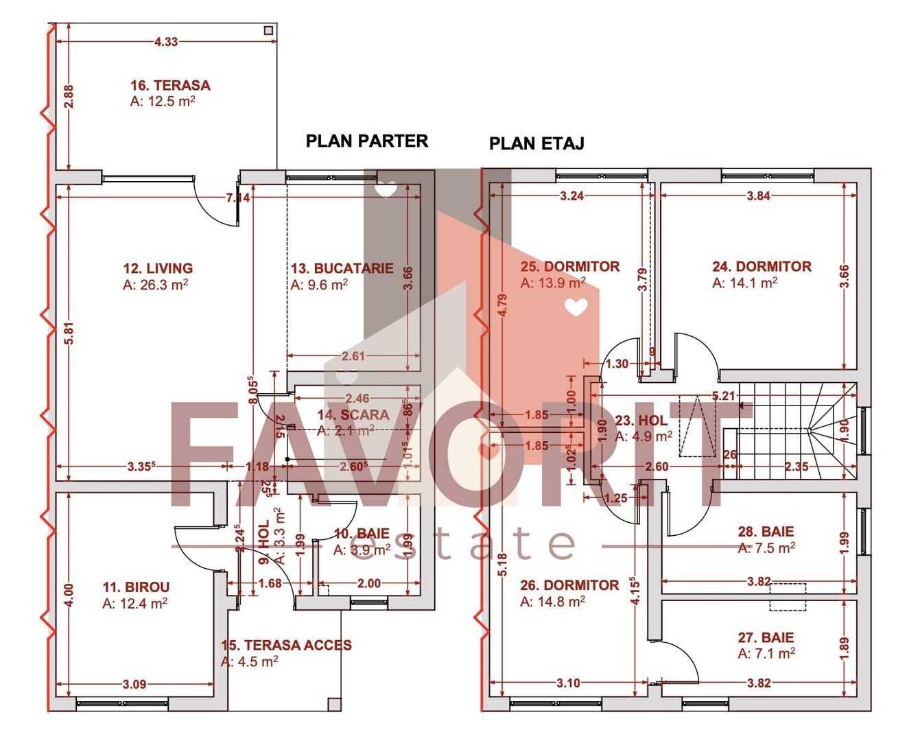 Comision 0% | Duplex in Giroc | Toate utilitatile | Panouri solare | Mobilat - Schiță 13