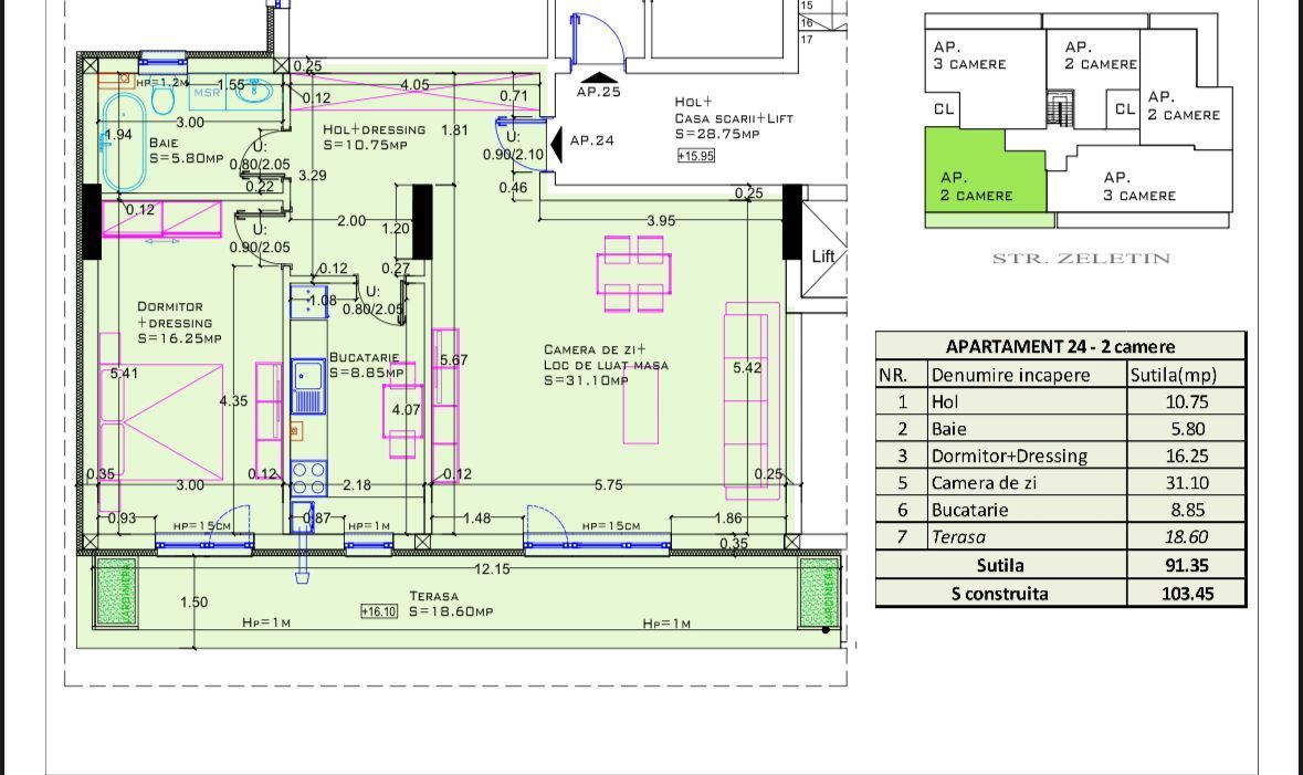 Apartament spatios 2 camere  I Aviatiei - Poză 2