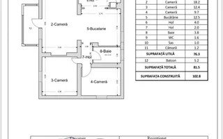 Apartament cu 4 camere | Suprafață generoasă 81mp  | Dâmbu Pietros - Poză 14