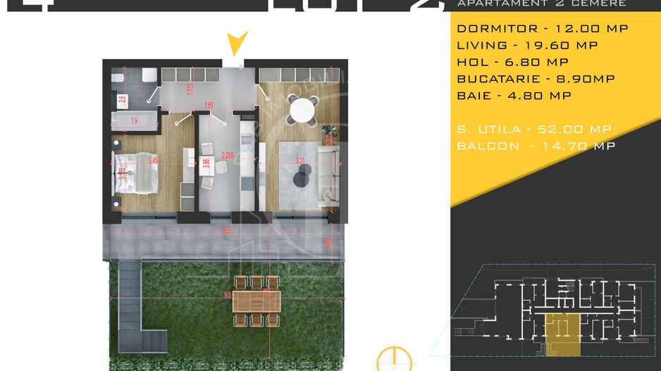 2 camere cu gradina Titan Pallady  Metrou Nicolae Teclu - Schiță 10