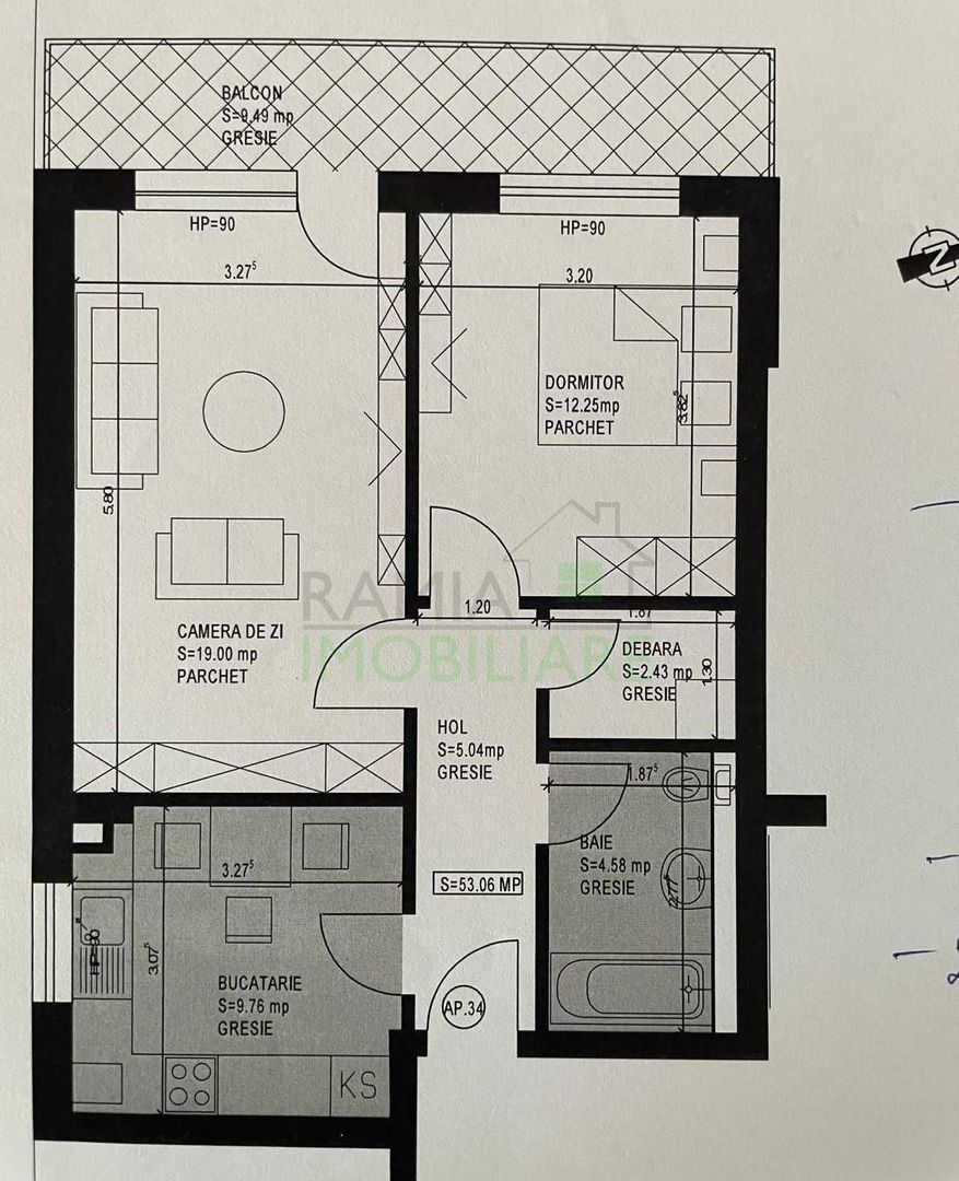 Apartament  2 Camere Grandis Residence Balcon 10 mp Parcare și Boxă - Poză 6