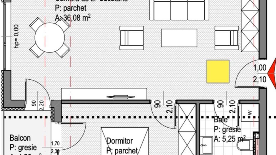 Apartament 2 camere, semidecomandat 54 mp Etaj 3 Soporului - Poză 8