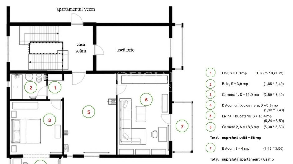 Apartament 2 Camere | 54 Mp | Balcon | Gheorgheni Interservisan - Poză 5
