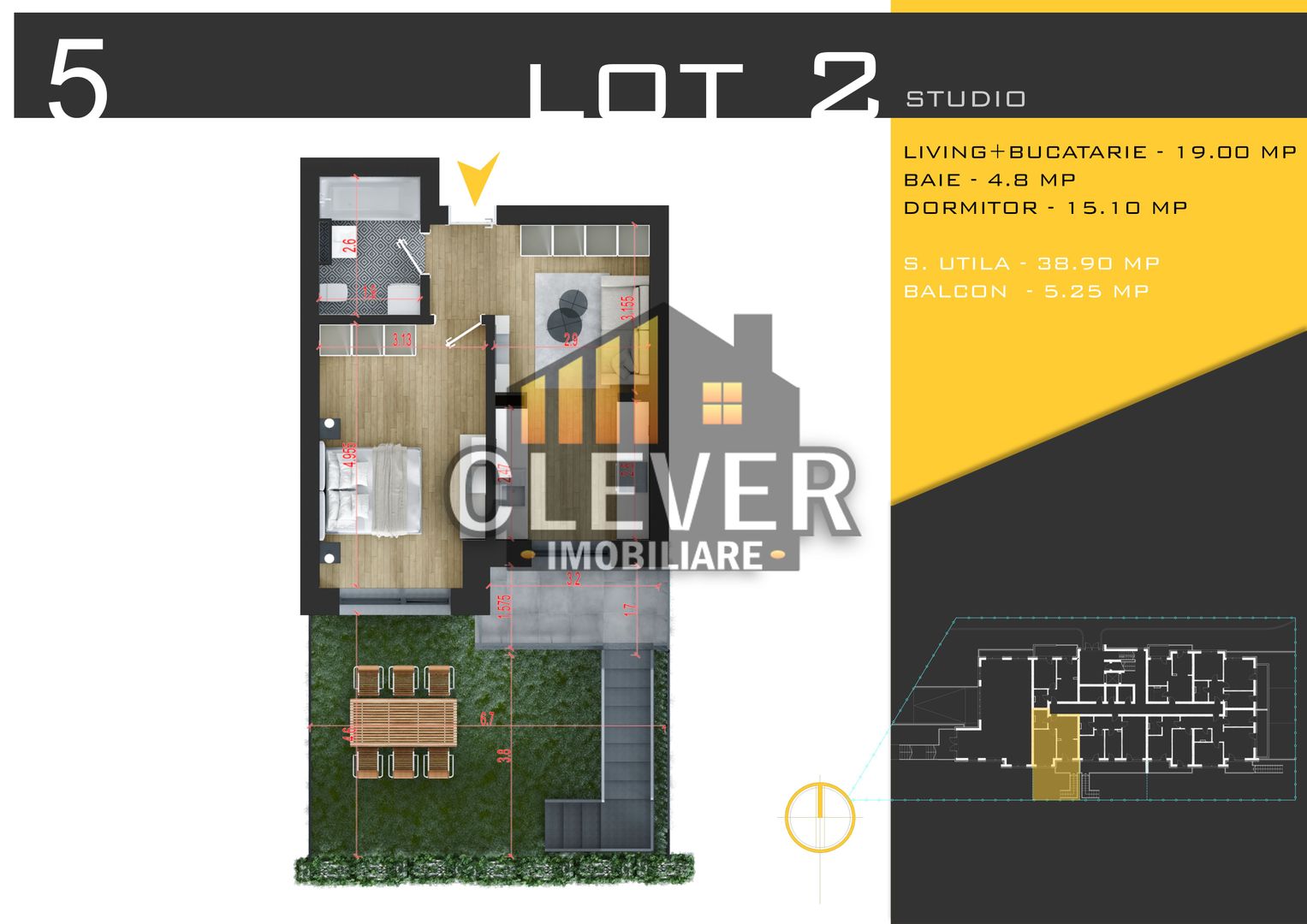 Apartament 2 camere cu Gradina – Direct Dezvoltator – Zona Pallady - Schiță 11