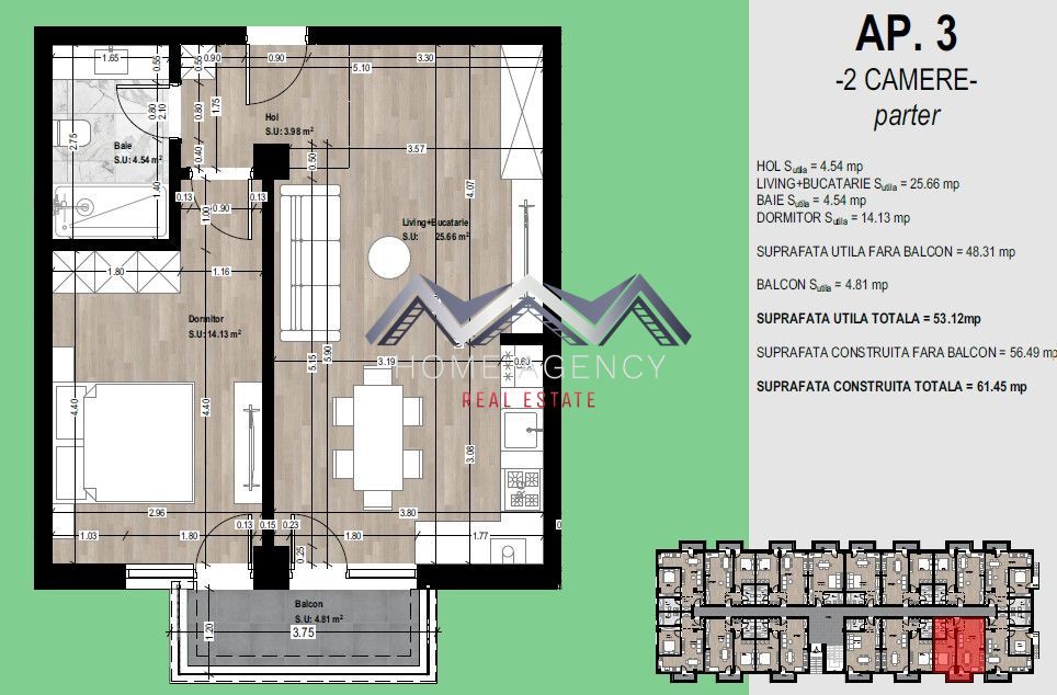 Apartament de vânzare Otopeni – parcare și TVA incluse - Schiță 9