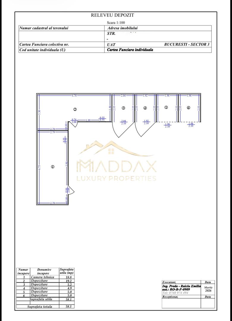 Spatiu Comercial  *731mp* / VAD stradal 31m / 19 locuri de parcare // Unirii - Schiță 43