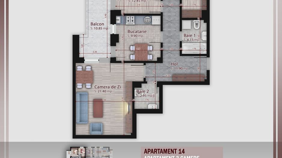AP. 3CAM SPATIOS IN BLOC P+3 -FINISAJE DE CALITATE / PALLADY! - Poză 1