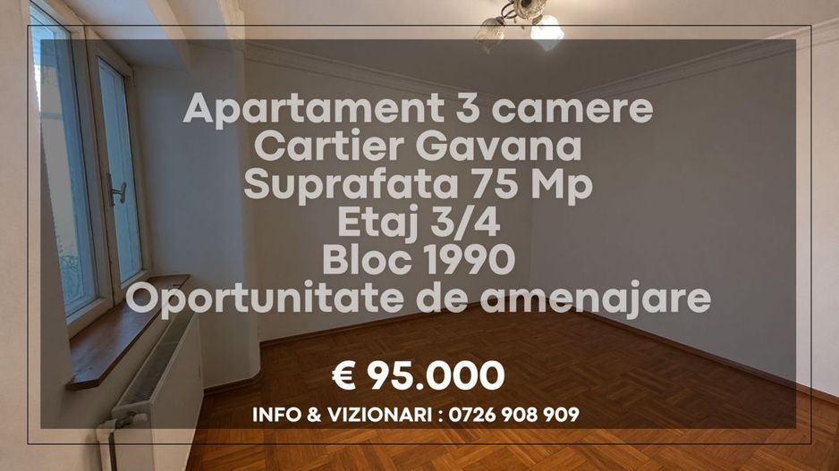 Apartament decomandat 3 camere Gavana - Poză 2