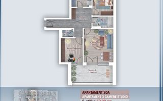 Apartament 3 camere tip studio cu 2 terase – Theodor Pallady - Schiță 13