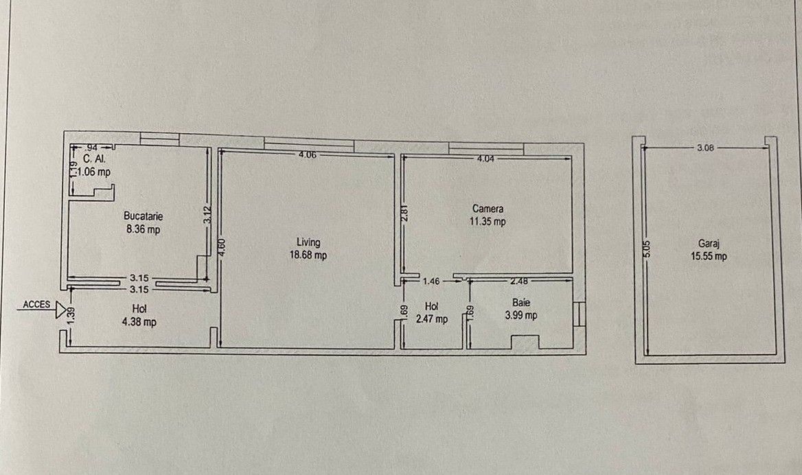 COMISION 0, Apartament 2 Camere, 52mp, GARAJ CF, Parter Inalt, Sagului - Poză 10