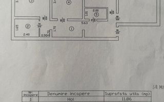 Apartament 3 camere decomandat, Nicolina – mobilat și utilat, 68 mp ! - Schiță 8