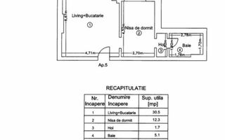 Apartament 2 camere Crystal North Pipera – mobilat. - Schiță 10