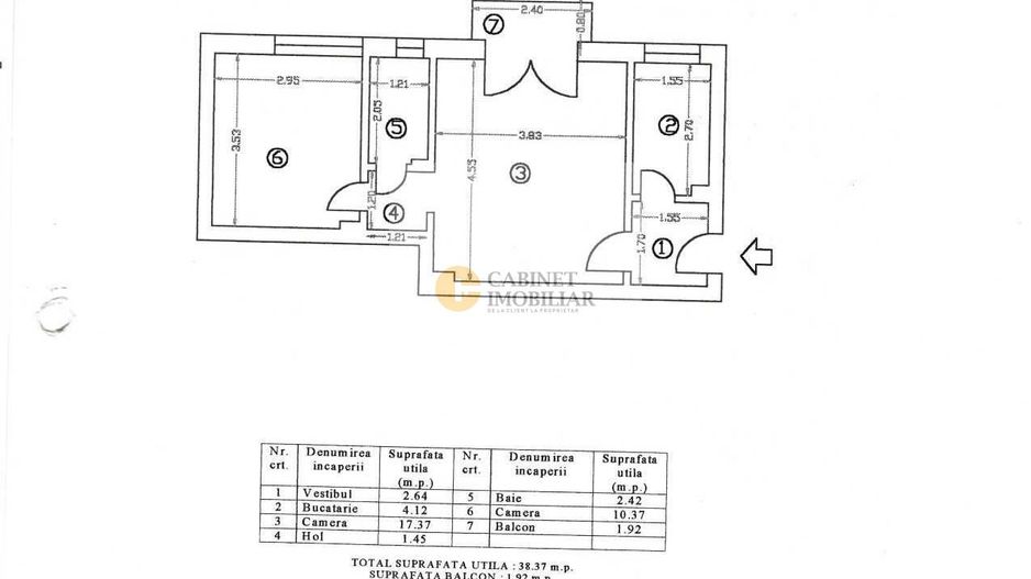 Piata Unirii I 2 camere I Etaj 1 I Balcon - Poză 8