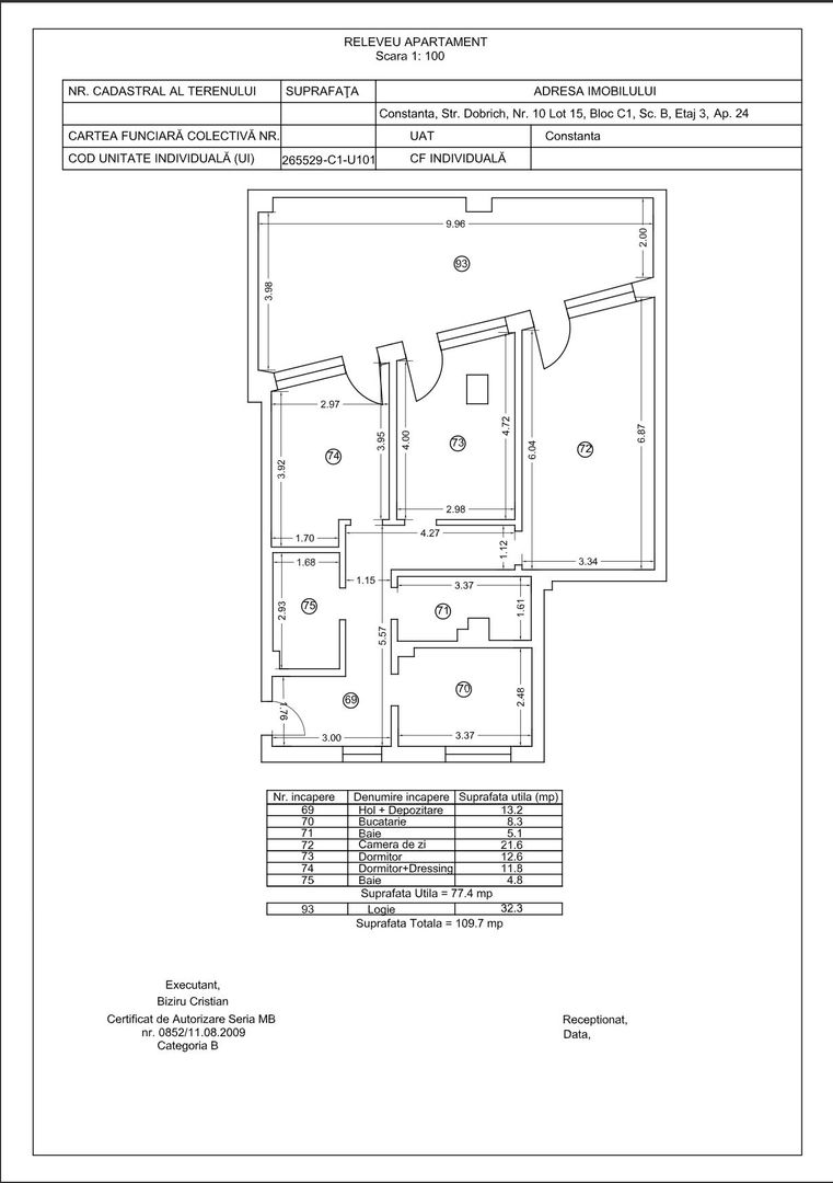 Tomis Nord - Vanzare apartament decomandat cu 3 camere, bloc nou. - Poză 26