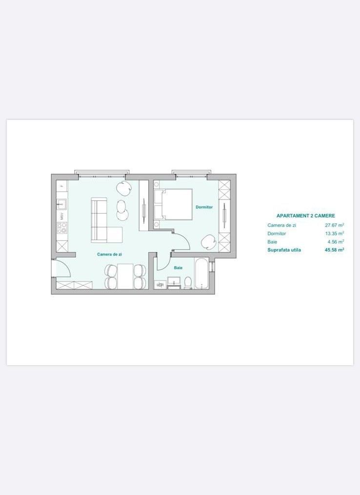 COMISION 0 | Apartament 2 camere | Etaj 1 | 46 mp utili | Zona Plopi - Poză 15