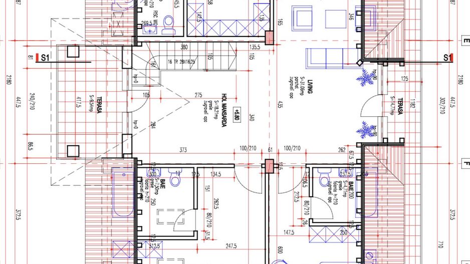 Vila Individuala S+P+1+M cu Teren 1000mp langa Padure - Balotesti - Schiță 48