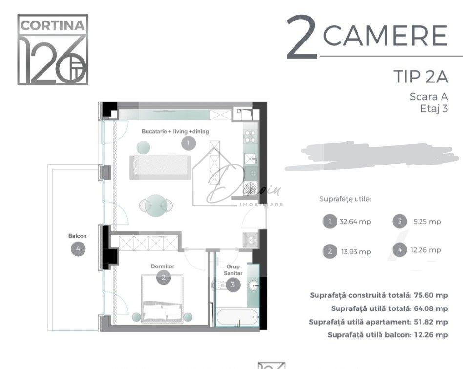 Apartament 2 camere Cortina 126 I Iancu Nicolae I Cambridge School - Poză 3