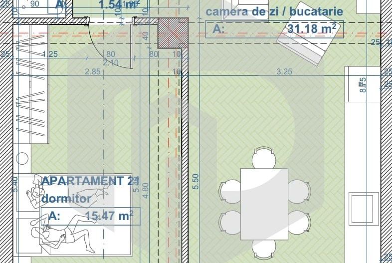 Proiect nou | Apartament 2 Camere | Zona spitalul judetean | Etaj 1 - Poză 3