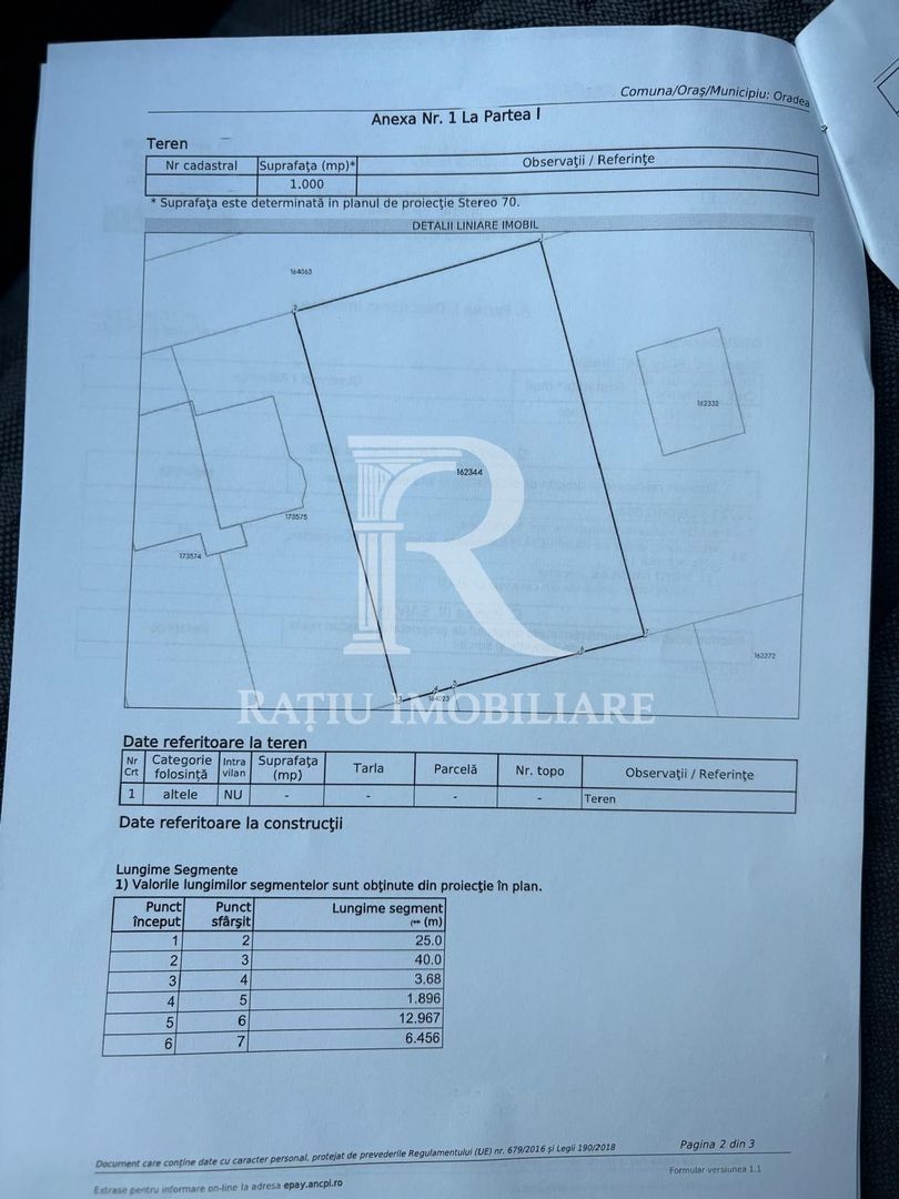 Teren intravilan 1000 MP | Cartierul Grigorescu | Oradea - Poză 3