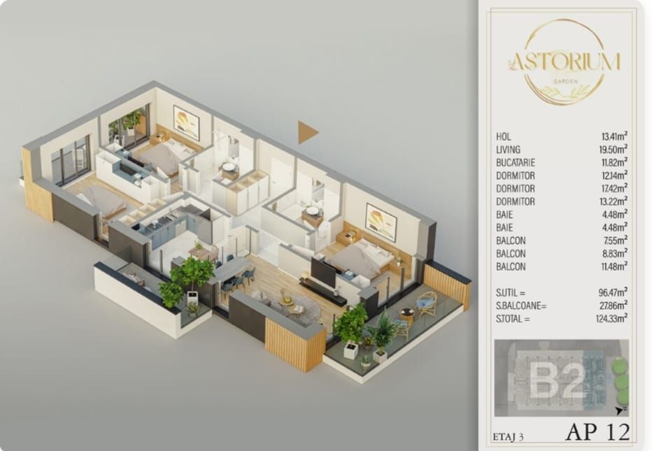 AP. 4CAM. DISPONIBIL IN PROIECTUL ASTORIUM GARDEN / COMISION 0%! - Poză 2