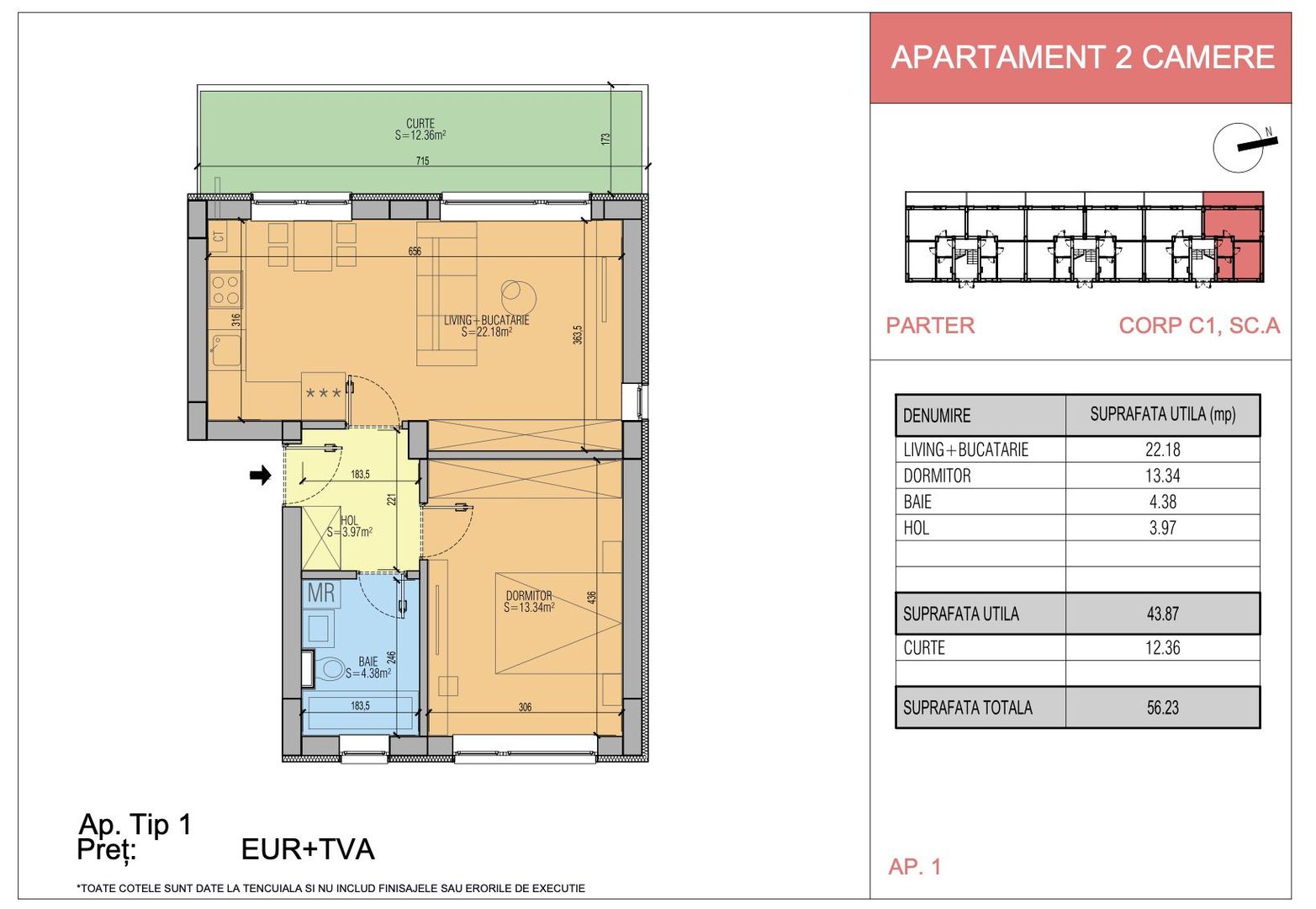 Apartament tip studio, cu gradina, p+3, centru Popesti, aproape RATB - Poză 5