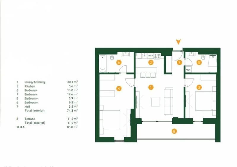 AP. 3 CAMERE THE IVY RESIDENCE,PARCARE, INCALZIRE PARDOSEALA, COMIS 0% - Schiță 8