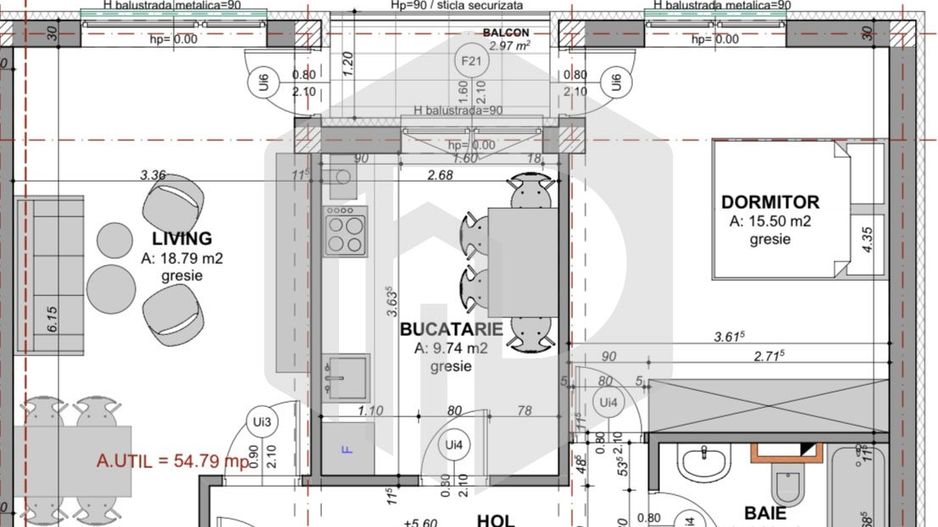 Etaj 3-La cheie | Apartament 2 Camere/Doamna Stanca - Poză 2