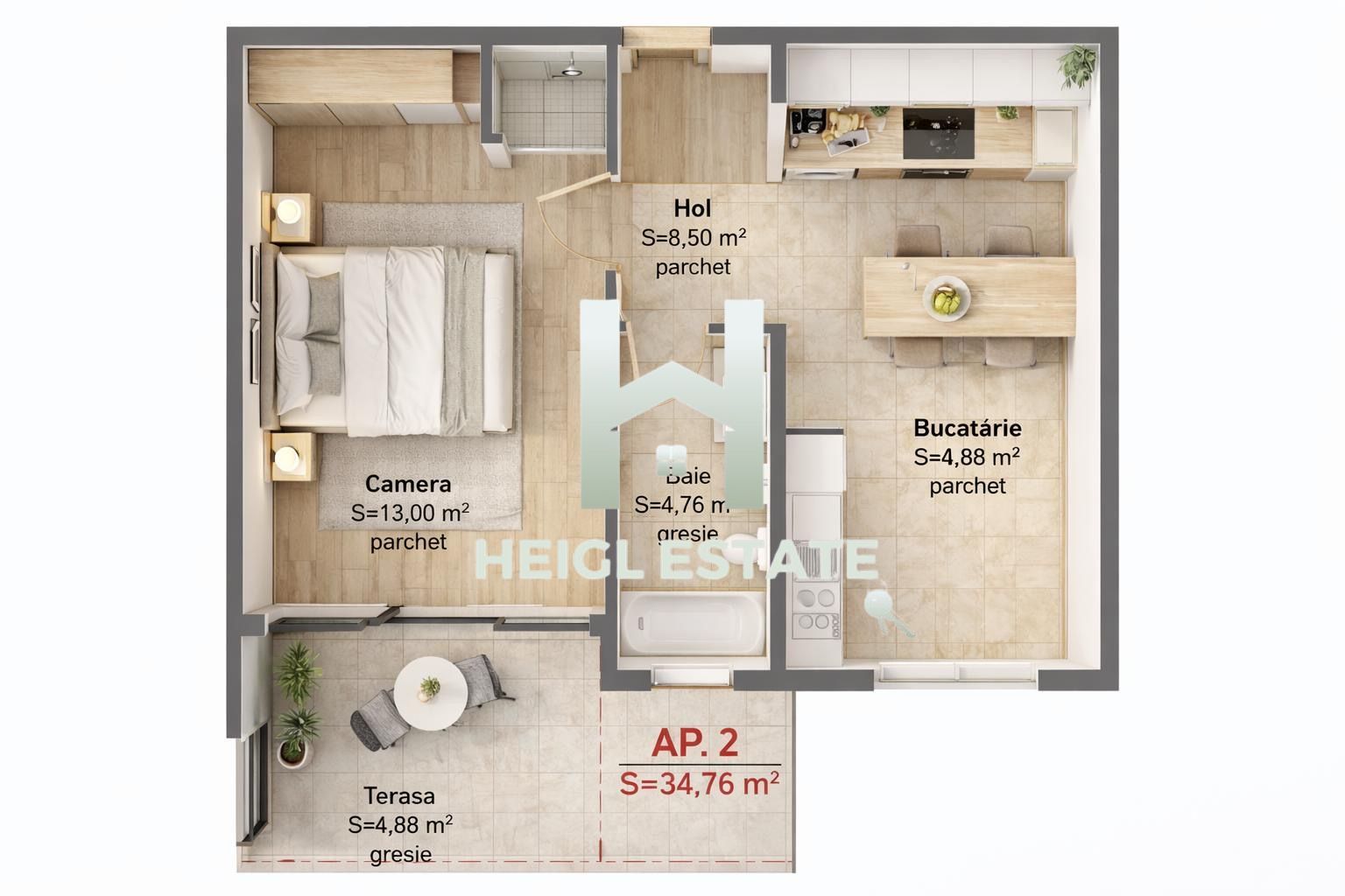 Apartament cu o camera decomandat in Giroc - Poză 1